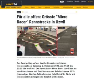 Read more about the article Bericht zu Swissmicroracer auf Uzwil24 …